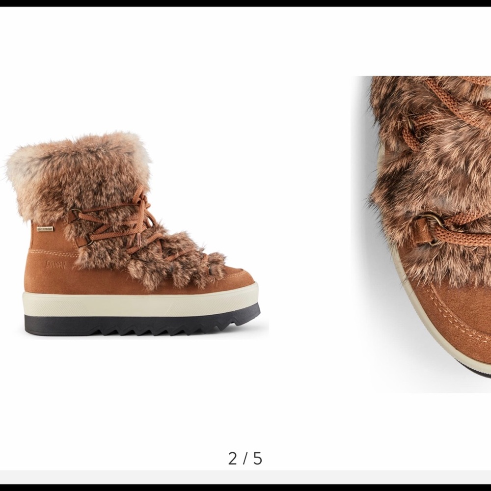 Waterproof boot with Genuine Rabbit Fur